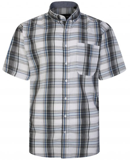 Kam Jeans 6243 SS Check Shirt Navy - Košulje - Muške Košulje Veliki Brojevi