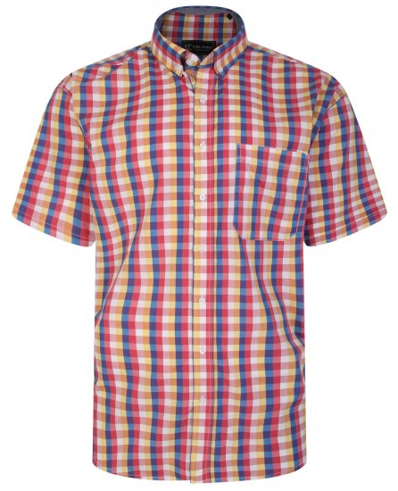 Kam Jeans 6248 Casual Short Sleeve Shirt Pink - Košulje - Muške Košulje Veliki Brojevi