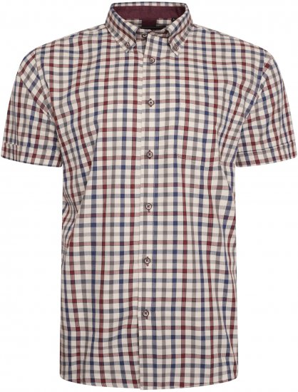 Kam Jeans 6282 Casual SS Check Shirt Multi-Colored - Košulje - Muške Košulje Veliki Brojevi