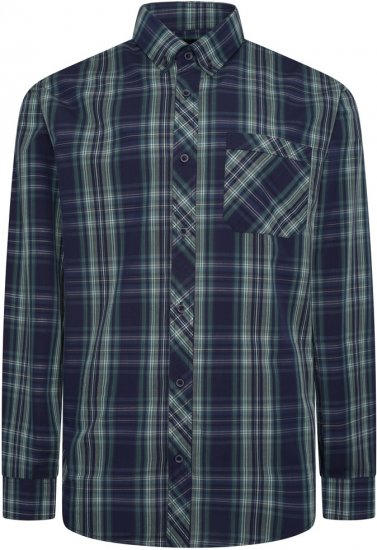 Kam Jeans 6301 LS Casual Check Shirt Teal - Košulje - Muške Košulje Veliki Brojevi