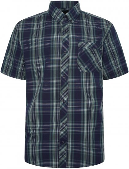 Kam Jeans 6301 Kam Jeans 6301 Casual Check Short Sleeve Shirt Teal - Košulje - Muške Košulje Veliki Brojevi