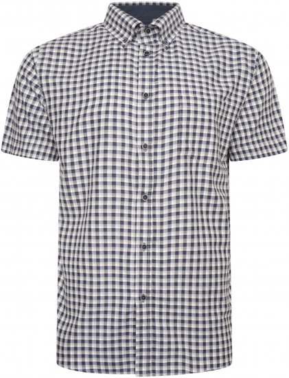 Kam Jeans 6302 Casual Gingham Check Shirt Blue - Košulje - Muške Košulje Veliki Brojevi