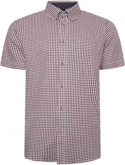 Kam Jeans 6302 Casual Gingham Check Shirt Navy - Košulje - Muške Košulje Veliki Brojevi