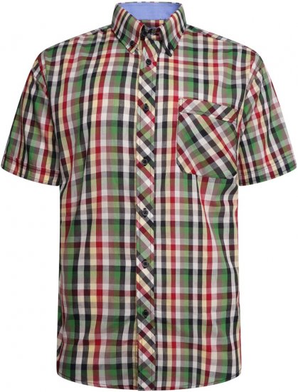 Kam Jeans 6310 Casual Check Short Sleeve Shirt Multi-Colored - Košulje - Muške Košulje Veliki Brojevi