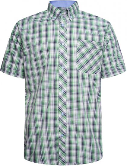 Kam Jeans 6311 Casual Check Short Sleeve Shirt Mint - Košulje - Muške Košulje Veliki Brojevi