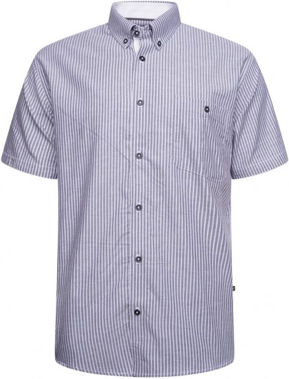 Kam Jeans 6319 Casual Stripe Shirt Charcoal - Košulje - Muške Košulje Veliki Brojevi