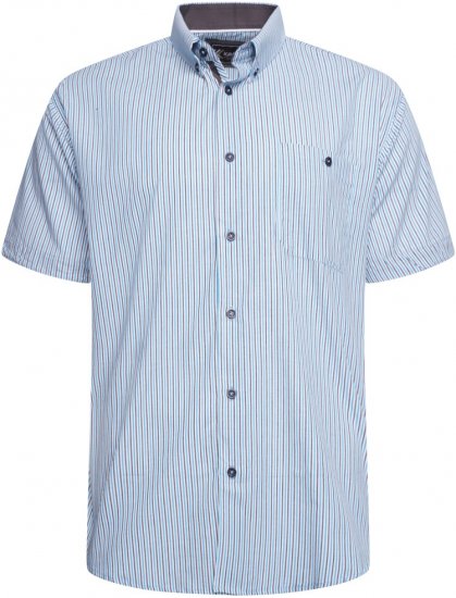 Kam Jeans 6321 Casual Stripe Short Sleeve Shirt Blue - Košulje - Muške Košulje Veliki Brojevi