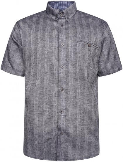 Kam Jeans 6323 Self Pattern Casual Short Sleeve Shirt Charcoal - Košulje - Muške Košulje Veliki Brojevi