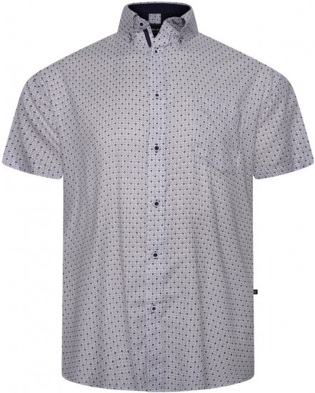 Kam Jeans 6328 AOP Geo Print Short Sleeve Shirt Charcoal - Košulje - Muške Košulje Veliki Brojevi