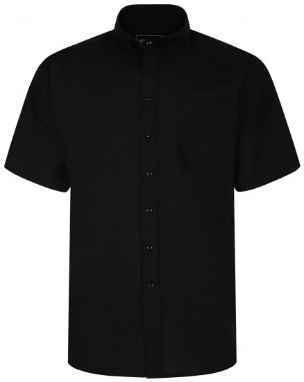 Kam Jeans 660 Classic Short Sleeve Office Shirt Black - Košulje - Muške Košulje Veliki Brojevi