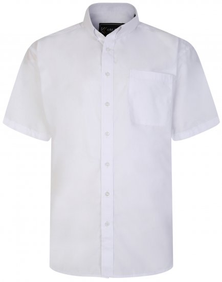 Kam Jeans 660 Classic Short Sleeve Office Shirt White - Košulje - Muške Košulje Veliki Brojevi