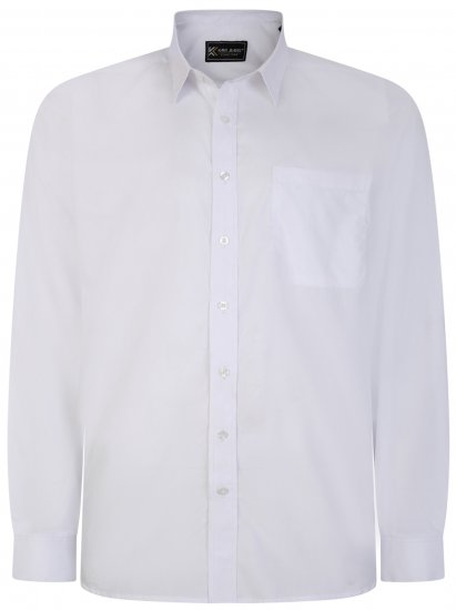 Kam Jeans 661 Classic Long Sleeve Office Shirt White - Košulje - Muške Košulje Veliki Brojevi