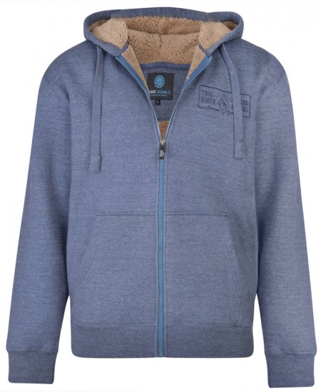 Kam Jeans 7006 Sherpa Lined Hoodie Denim - Puloveri & dukserice - Muške Puloveri & dukserice veliki brojevi