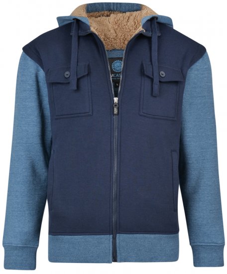 Kam Jeans 7008 Hoodie Denim blue - Puloveri & dukserice - Muške Puloveri & dukserice veliki brojevi