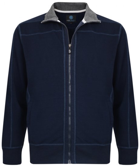 Kam Jeans 7011 Full Zip Sweat Navy - Puloveri & dukserice - Muške Puloveri & dukserice veliki brojevi