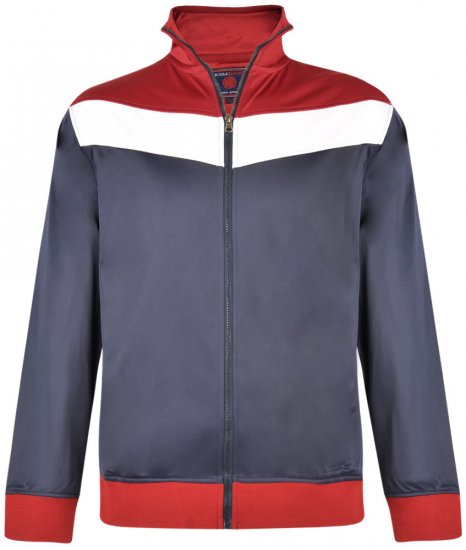 Kam Jeans 7014 Track Jacket Navy - Puloveri & dukserice - Muške Puloveri & dukserice veliki brojevi