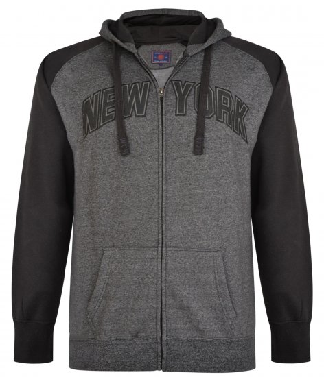 Kam Jeans Zip Thru Hoody Black - Puloveri & dukserice - Muške Puloveri & dukserice veliki brojevi