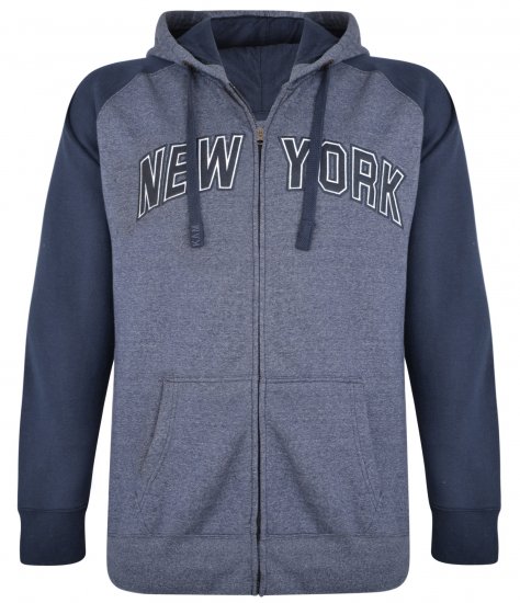 Kam Jeans Zip Thru Hoody Navy - Puloveri & dukserice - Muške Puloveri & dukserice veliki brojevi