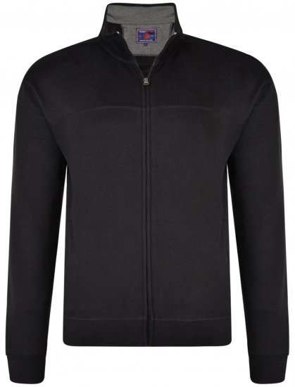 Kam Jeans 7018 Full zip Sweatshirt Black - Puloveri & dukserice - Muške Puloveri & dukserice veliki brojevi