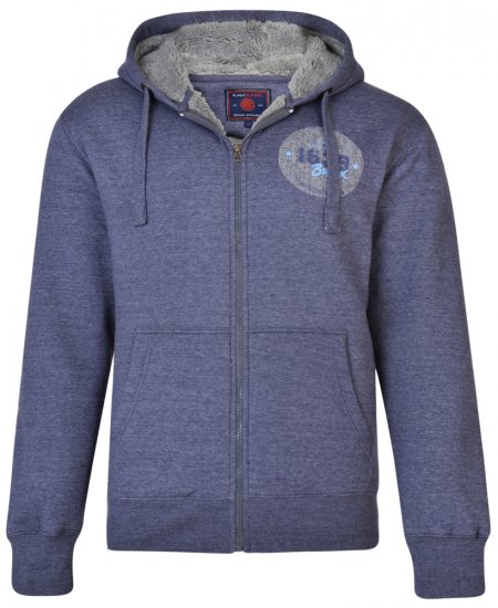 Kam Jeans 7025 Sherpa lined Hoodie Insignia blue - Puloveri & dukserice - Muške Puloveri & dukserice veliki brojevi