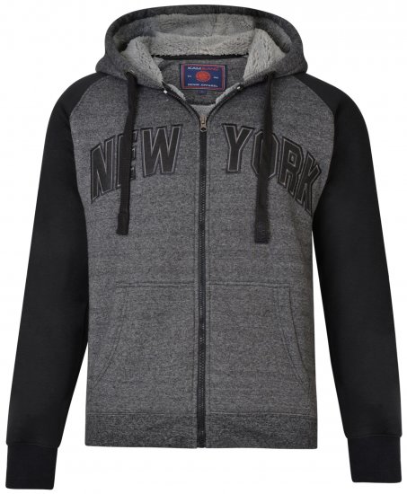 Kam Jeans 7026 New York Hoodie Black - Puloveri & dukserice - Muške Puloveri & dukserice veliki brojevi