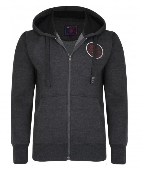 Kam Jeans 7030 Hoody Charcoal - Puloveri & dukserice - Muške Puloveri & dukserice veliki brojevi