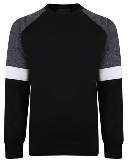 Kam Jeans 7031 Crew Neck Sweater Black - Puloveri & dukserice - Muške Puloveri & dukserice veliki brojevi