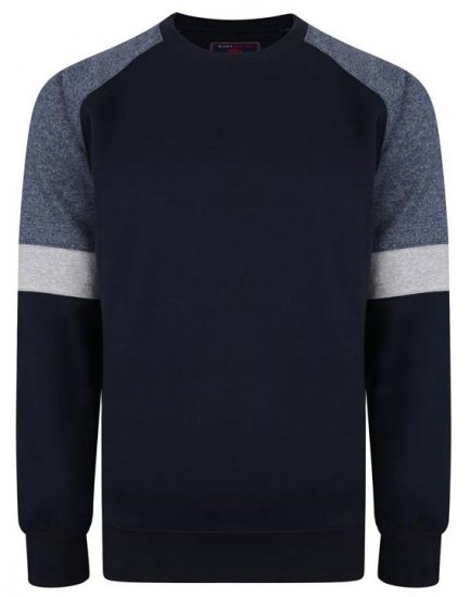 Kam Jeans 7031 Crew Neck Sweater Navy - Puloveri & dukserice - Muške Puloveri & dukserice veliki brojevi