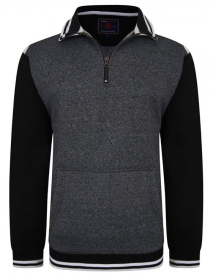Kam Jeans 7032 Casual Sweater Black - Puloveri & dukserice - Muške Puloveri & dukserice veliki brojevi