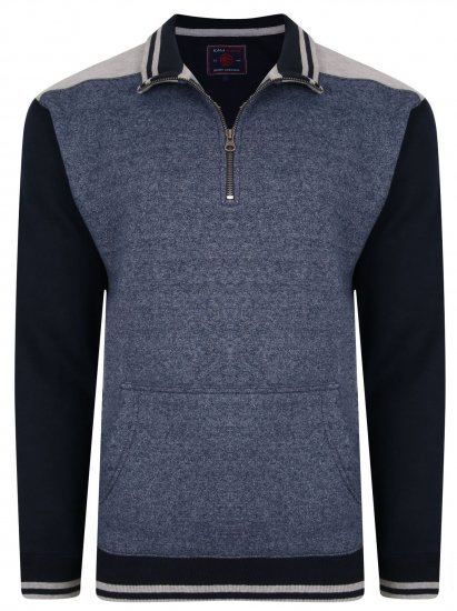 Kam Jeans 7032 Casual Sweater Navy - Puloveri & dukserice - Muške Puloveri & dukserice veliki brojevi