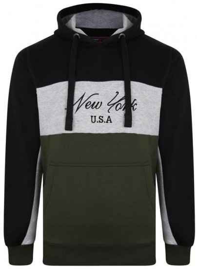 Kam Jeans 7033 NY Over The Head Hoodie Khaki - Puloveri & dukserice - Muške Puloveri & dukserice veliki brojevi