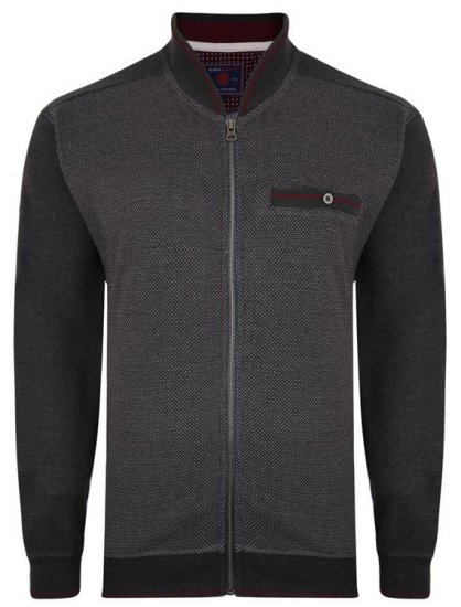 Kam Jeans 7035 Dobby Track Top Charcoal - Puloveri & dukserice - Muške Puloveri & dukserice veliki brojevi