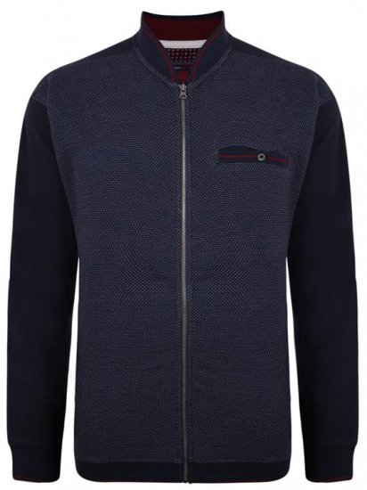 Kam Jeans 7035 Dobby Track Top Navy - Puloveri & dukserice - Muške Puloveri & dukserice veliki brojevi