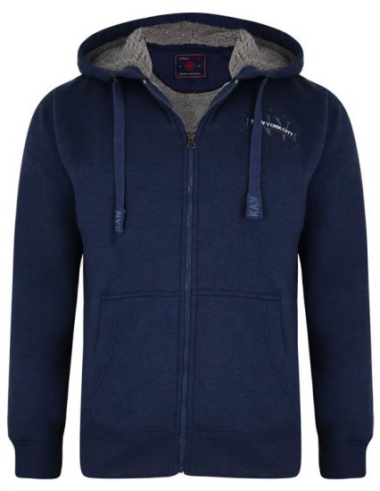 Kam Jeans 7038 Sherpa Lined Hoodie Indigo - Puloveri & dukserice - Muške Puloveri & dukserice veliki brojevi