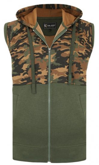 Kam Jeans 7039 Camo Panelled Vest - Puloveri & dukserice - Muške Puloveri & dukserice veliki brojevi