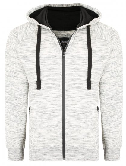 Kam Jeans 7041 Jersey Marl Hoody with Zip Pockets Grey - Puloveri & dukserice - Muške Puloveri & dukserice veliki brojevi
