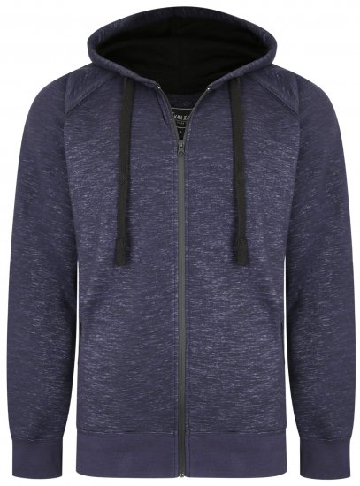 Kam Jeans 7041 Jersey Marl Hoody with Zip Pockets Indigo - Puloveri & dukserice - Muške Puloveri & dukserice veliki brojevi