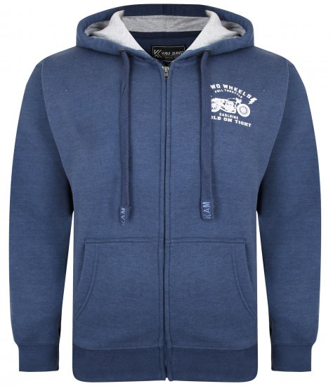Kam Jeans 7043 Full Throttle Hoodie Indigo - Puloveri & dukserice - Muške Puloveri & dukserice veliki brojevi