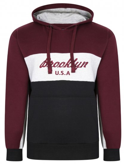 Kam Jeans 7046 Over Head Brooklyn Hoodie Burgundy - Puloveri & dukserice - Muške Puloveri & dukserice veliki brojevi