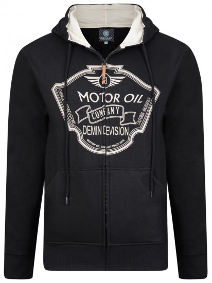 Kam Jeans 705 Motor Oil Hoodie Black - Puloveri & dukserice - Muške Puloveri & dukserice veliki brojevi