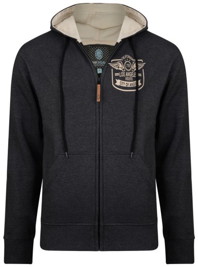 Kam Jeans 706 L.A. Riders Hoodie Charcoal - Puloveri & dukserice - Muške Puloveri & dukserice veliki brojevi