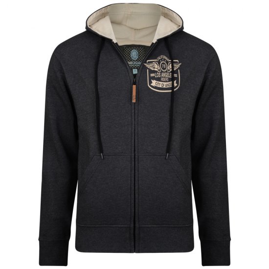Kam Jeans 706 L.A. Riders Hoodie Charcoal - Puloveri & dukserice - Muške Puloveri & dukserice veliki brojevi