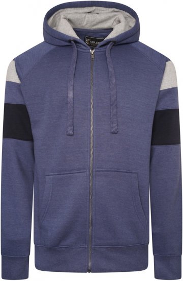 Kam Jeans 7069 Cut & Saw Zip Thru Hoody Royal Blue - Puloveri & dukserice - Muške Puloveri & dukserice veliki brojevi