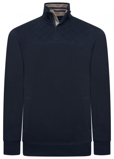 Kam Jeans 7092 Dukserica s kratkim patentnim zatvaračem Tamnoplava - Puloveri & dukserice - Muške Puloveri & dukserice veliki brojevi