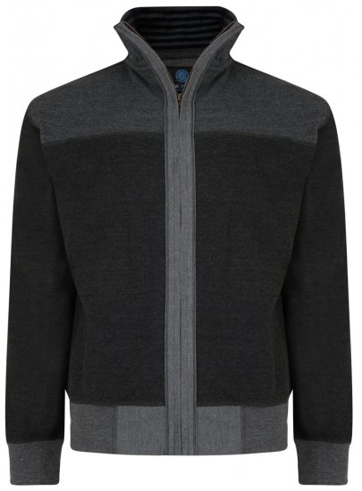 Kam Jeans 715 Full Zip Sweater Charcoal - Puloveri & dukserice - Muške Puloveri & dukserice veliki brojevi