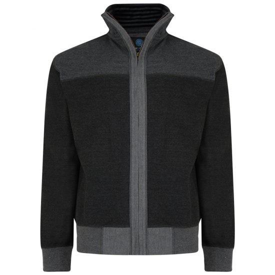 Kam Jeans 715 Full Zip Sweater Charcoal - Puloveri & dukserice - Muške Puloveri & dukserice veliki brojevi