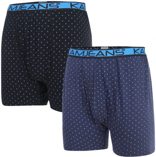 Kam Jeans 809 Diamond Print Boxers Twin Pack - Donje rublje & kupaće hlače - muške donje rublje veliki brojevi
