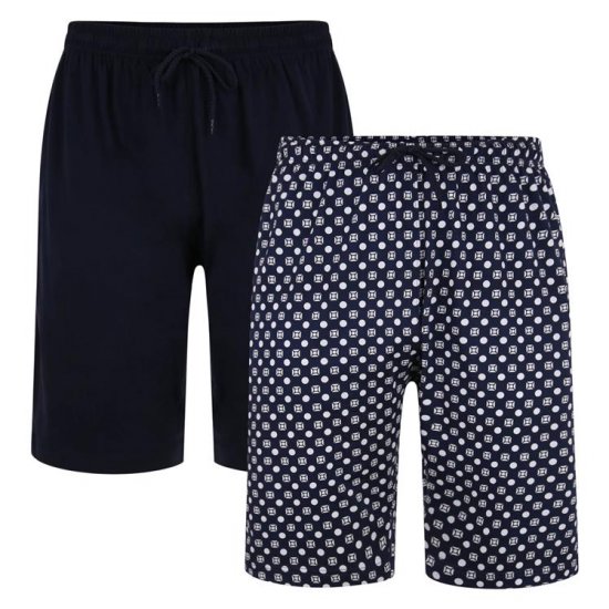 Kam Jeans 876 Lounge Shorts Twin Pack Navy - Donje rublje & kupaće hlače - muške donje rublje veliki brojevi