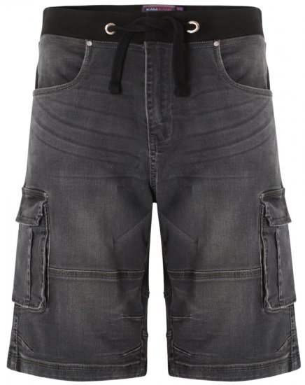 Kam Jeans Dito Denim Shorts Charcoal - Kratke hlače - Muške Kratke Hlače Veliki Brojevi 
