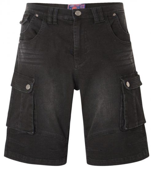 Kam Jeans Ivan Cargo Shorts Black - Kratke hlače - Muške Kratke Hlače Veliki Brojevi 